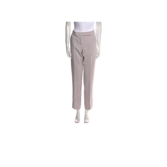 Max Mara Virgin Wool Beige Neutral Straight Leg Slack Work Pants Size Large - Picture 5 of 9